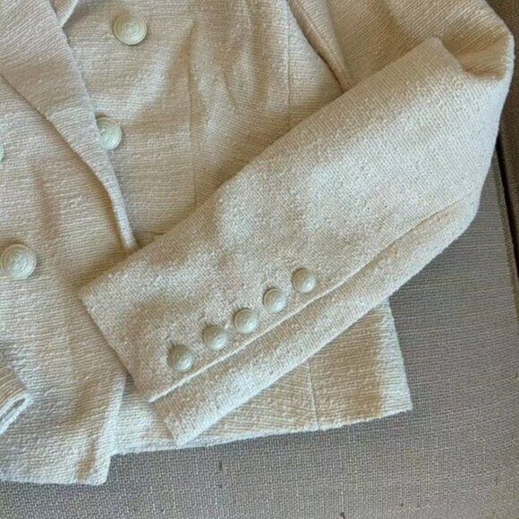 BEST L'AGENCE Brooke Open-Front Blazer Sz2/6 Ecru Cream Ivory Off White - Picture 8 of 14